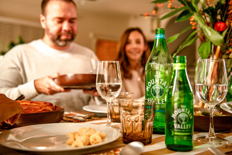 Green Glass Elegance: How Mountain Valley Spring Water Bottles Double as Holiday Décor