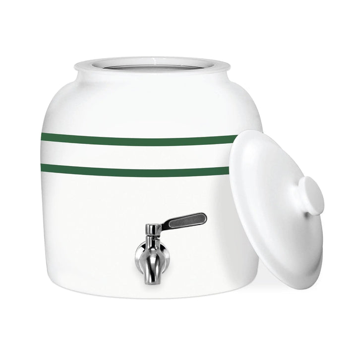 Porcelain Water Dispenser - Green Striped Image